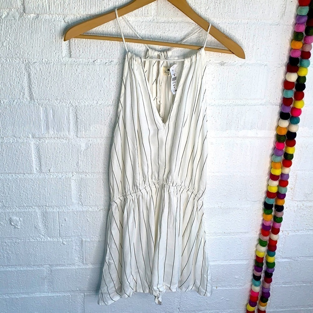 LF Rumor Cotton Cut Out Striped Romper sz M